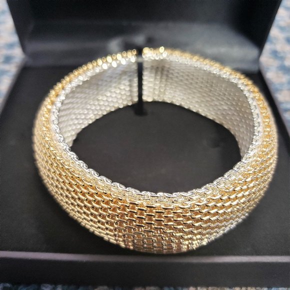 BaubleBar Jewelry - BaubleBar Gold Mesh Stretch Bangle Cuff Bracelet
